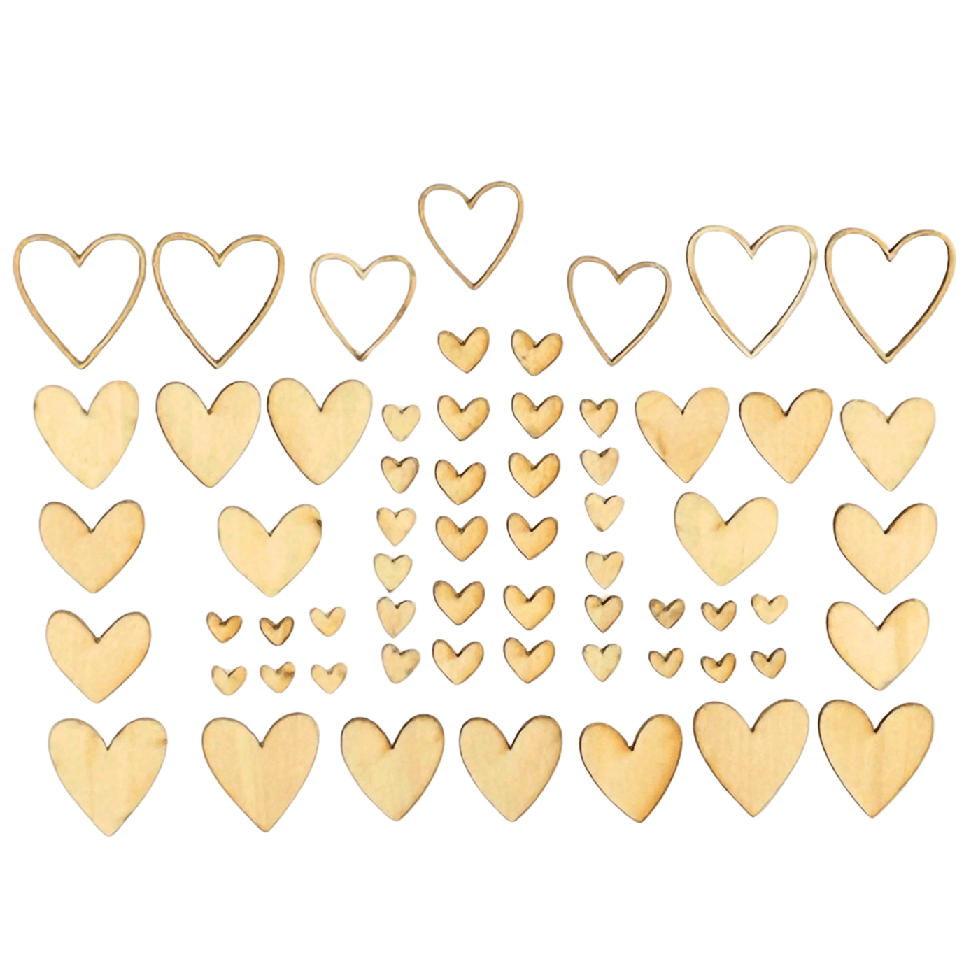 Wood: Assorted Hearts