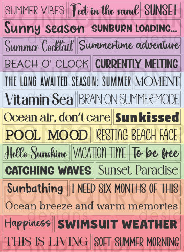 Autocollants: Summertime - Pastel Colors
