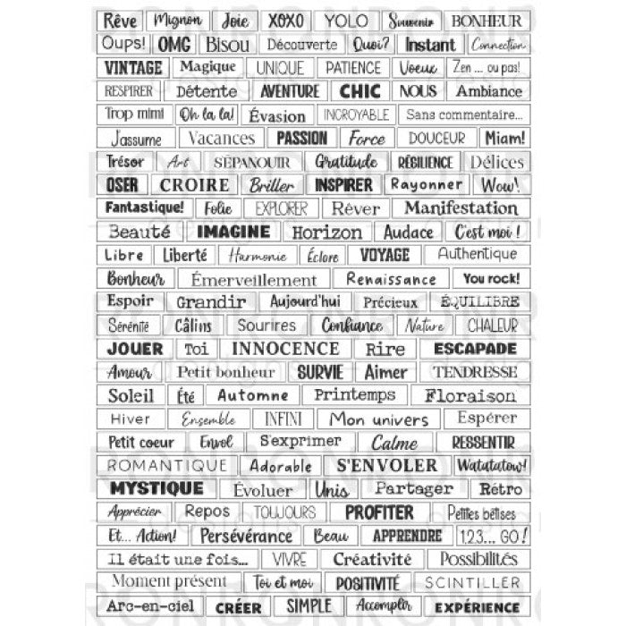 Autocollants: Mots ATC - Blanc