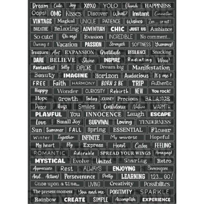 Autocollants: ATC Words - Black