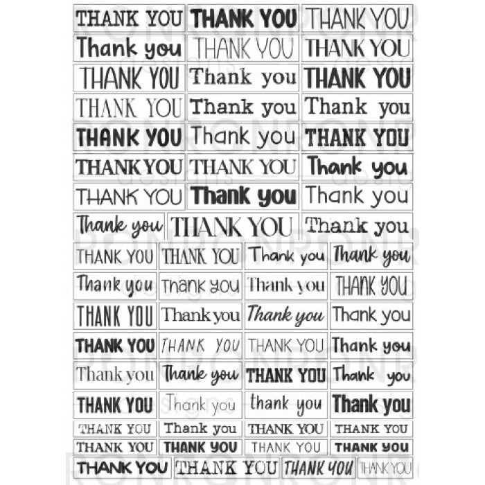 Autocollants: Thank You - White