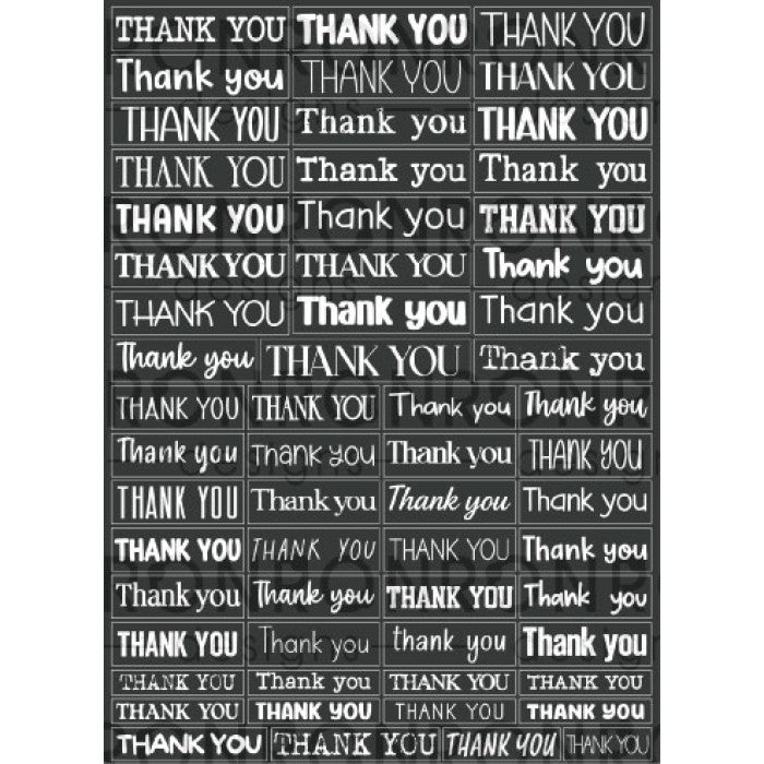 Autocollants: Thank You - Black
