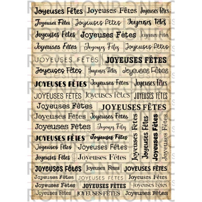 Ronron Designs Autocollants: Joyeuses Fêtes - Ivoire
