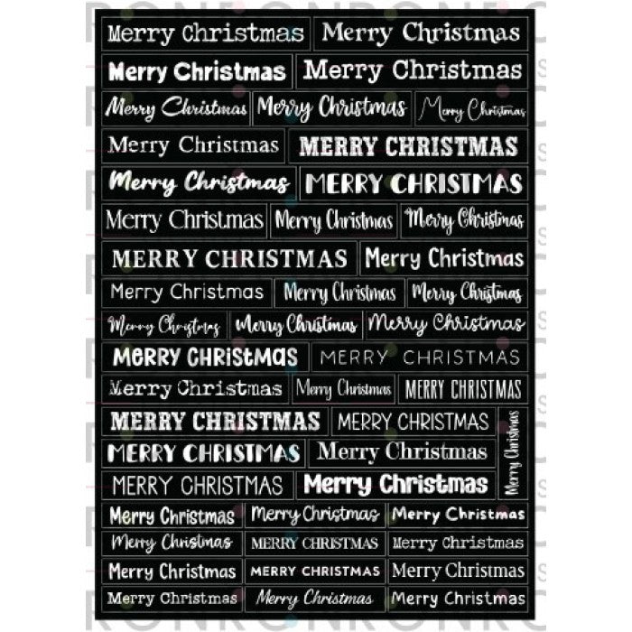 Ronron Designs Autocollants: Merry Christmas - Black
