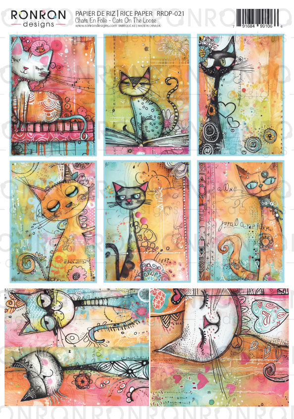 Papier De Riz: Chats En Folie