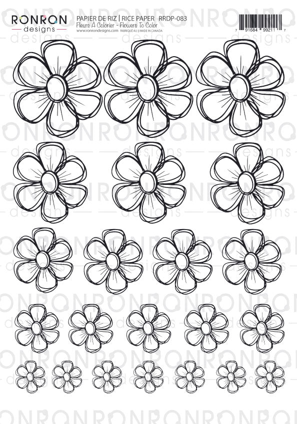 Papier De Riz: Fleurs À Colorier