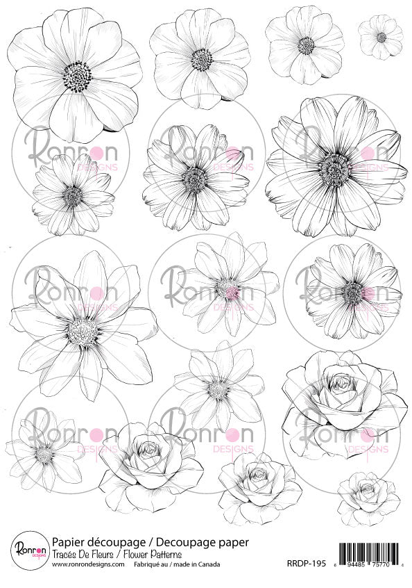Papier De Riz: Tracés De Fleurs