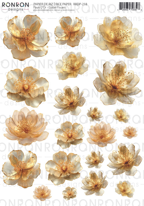 Papier De Riz: Fleurs D'Or