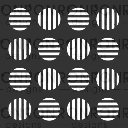 Pochoir: Cercles Rayés - 6X6"