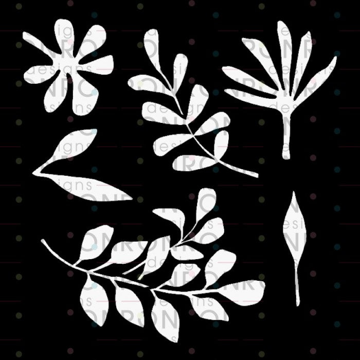 Ronron Designs Pochoir: Marika Lemay - Botanique - 6X6"