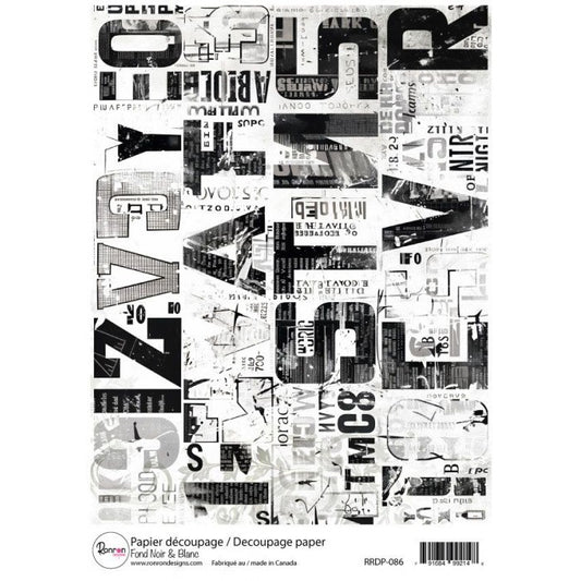 Papier De Riz: Fond Noir & Blanc