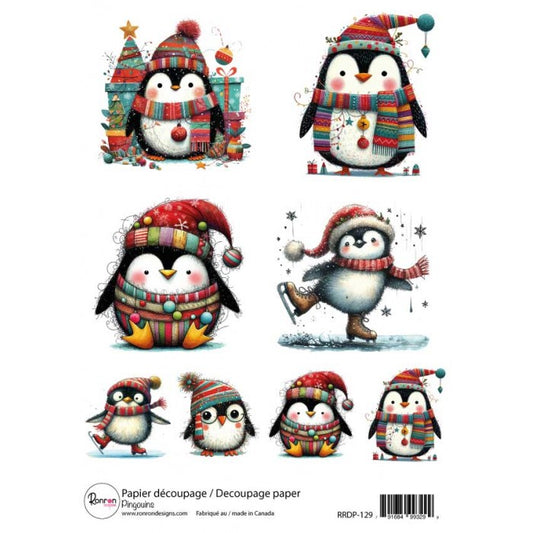 Papier de riz: Pingouins