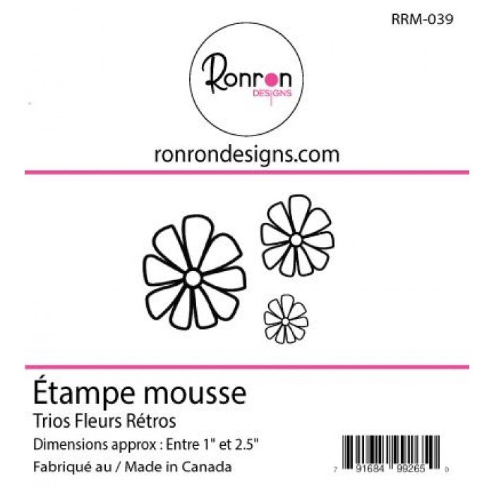 Étampe De Mousse: Trio Fleurs Rétros