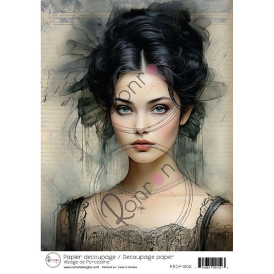 Papier de riz: Visage de Porcelaine