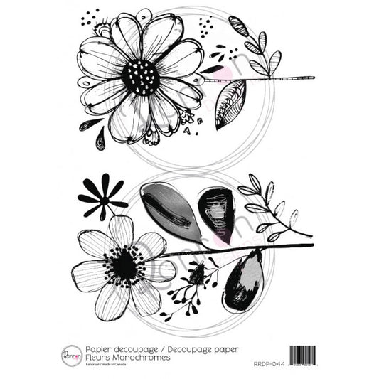 Rice Paper: Monochrome Flowers