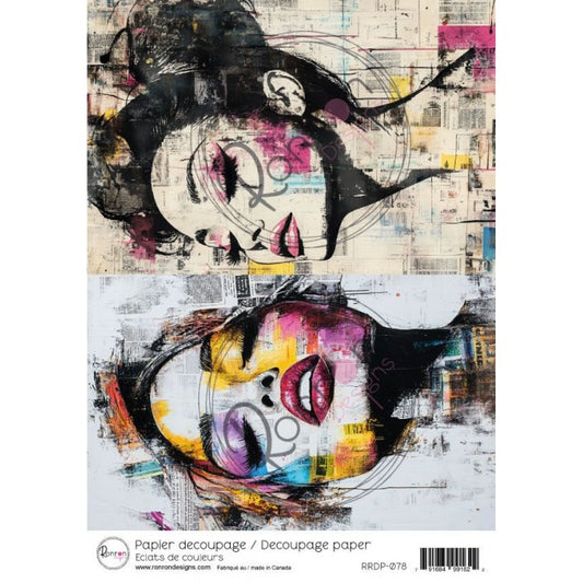 Papier de riz: Eclats de Couleurs