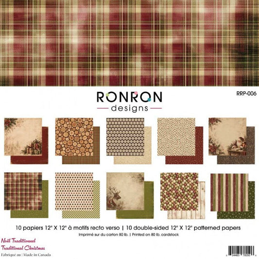 Ronron Designs Noël Traditionnel Papiers À Motifs 12X12