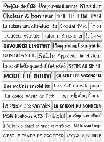 Autocollants: Saison Estivale - Blanc
