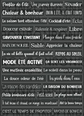 Autocollants: Saison Estivale - Noir