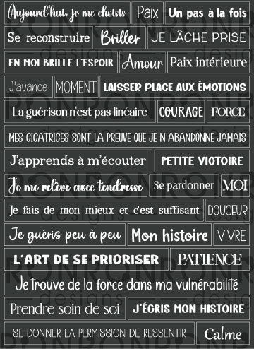 Autocollants: L'Amour De Soi - Noir