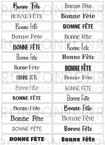 Autocollants: Bonne Fête - Blanc