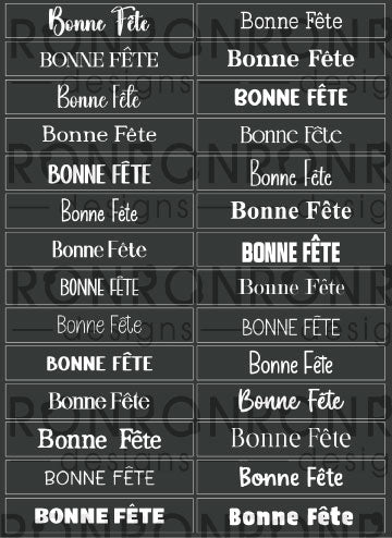 Autocollants: Bonne Fête - Noir