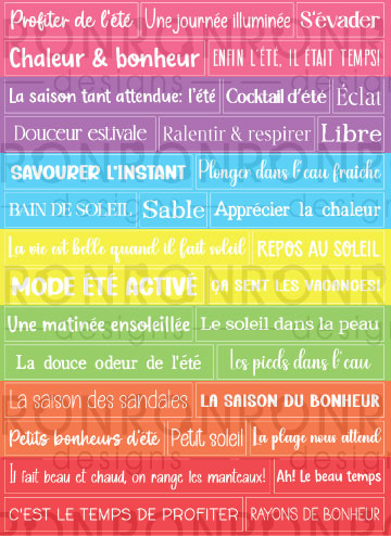 Autocollants: Saison Estivale - Couleurs Vives