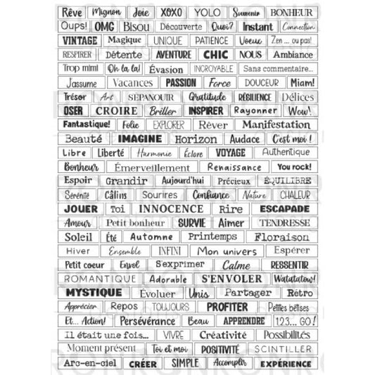 Autocollants: Mots ATC - Blanc