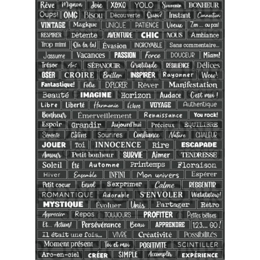Autocollants: Mots ATC- Noir