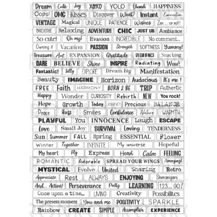 Autocollants: ATC Words - White