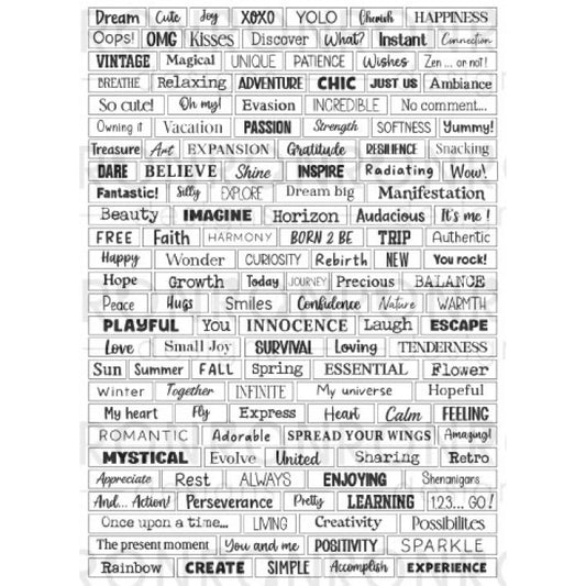 Autocollants: ATC Words - White
