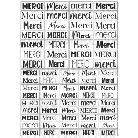 Autocollants: Merci - Blanc