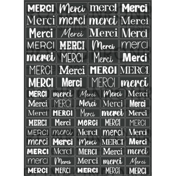 Autocollants: Merci - Noir