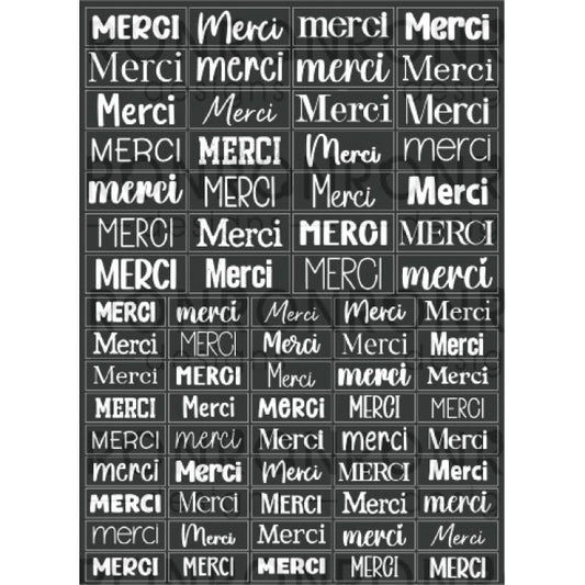 Autocollants: Merci - Noir