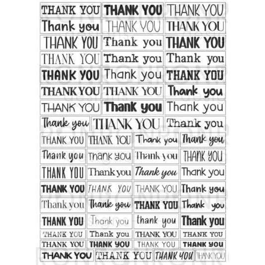 Autocollants: Thank You - White