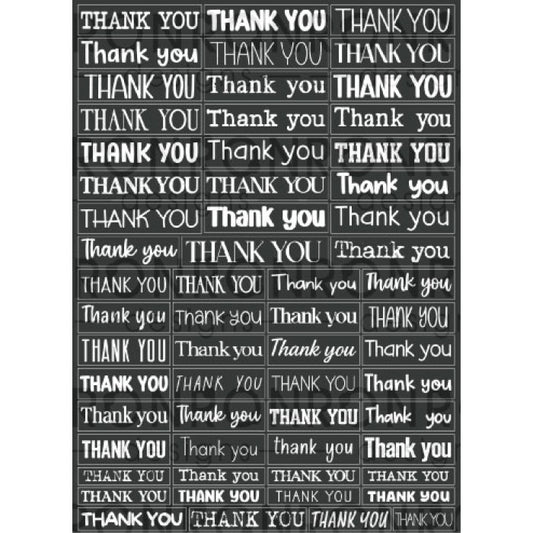 Autocollants: Thank You - Black