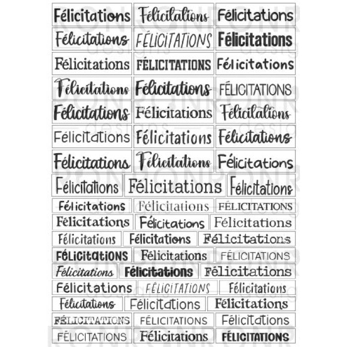 Autocollants: Félicitations - Blanc