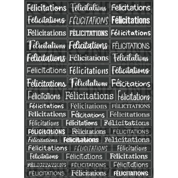 Autocollants: Félicitations - Noir