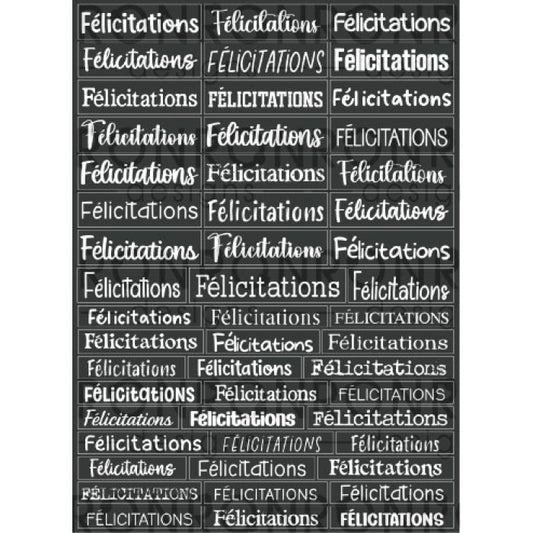 Autocollants: Félicitations - Noir