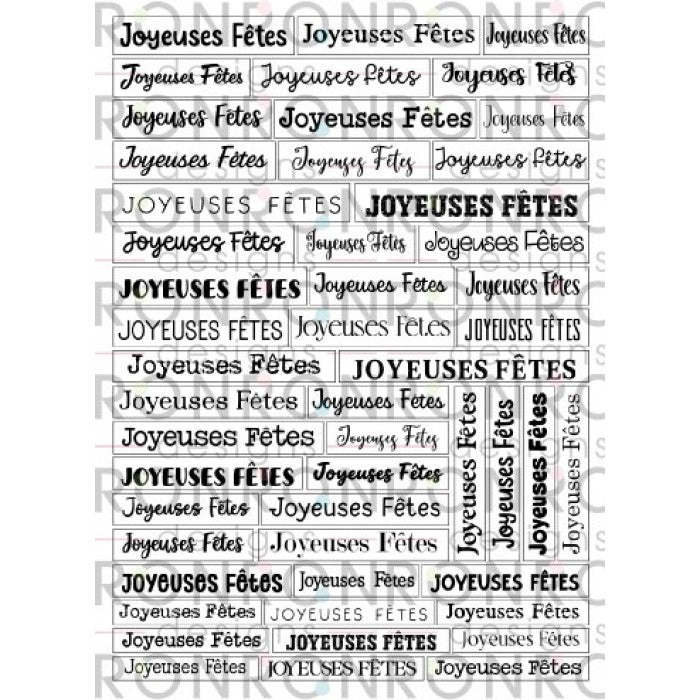 Ronron Designs Autocollants: Joyeuses Fêtes - Blanc