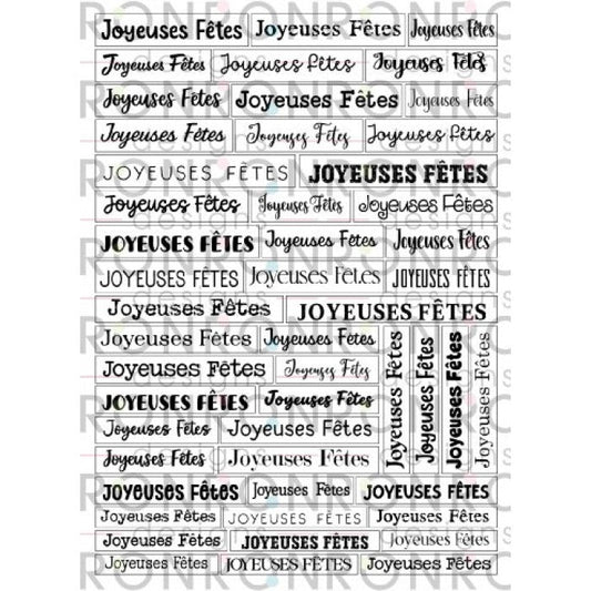 Ronron Designs Autocollants: Joyeuses Fêtes - Blanc