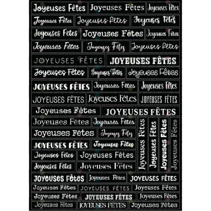 Ronron Designs Autocollants: Joyeuses Fêtes - Noir