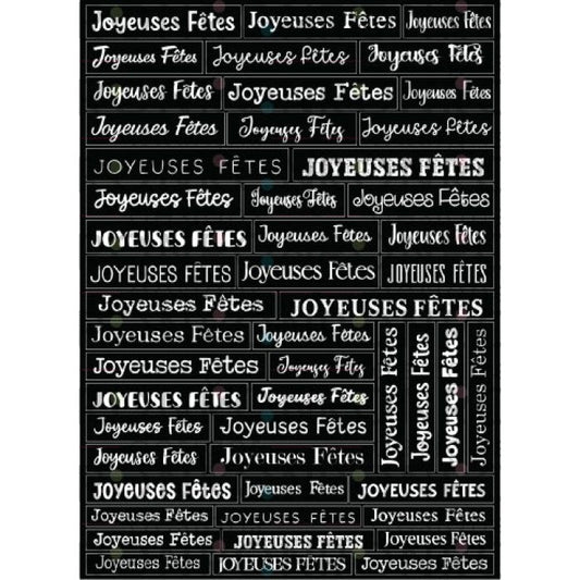 Ronron Designs Autocollants: Joyeuses Fêtes - Noir