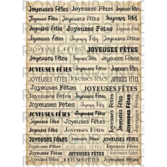 Ronron Designs Autocollants: Joyeuses Fêtes - Ivoire