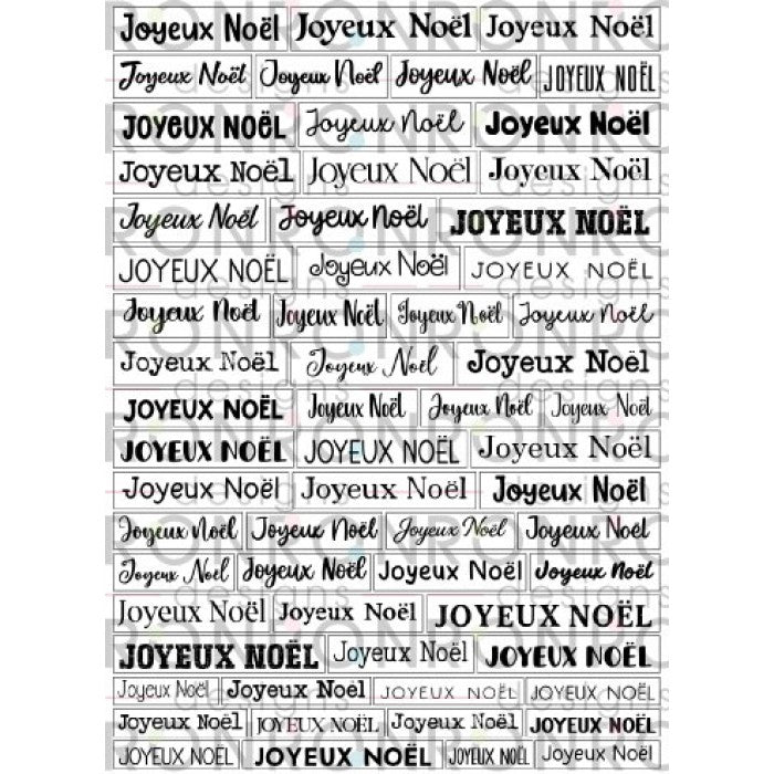 Ronron Designs Autocollants: Joyeux Noël - Blanc