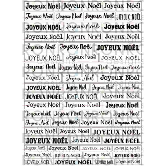 Ronron Designs Autocollants: Joyeux Noël - Blanc