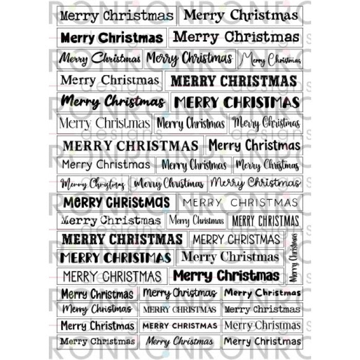 Ronron Designs Autocollants: Merry Christmas - White