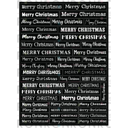 Ronron Designs Autocollants: Merry Christmas - Black