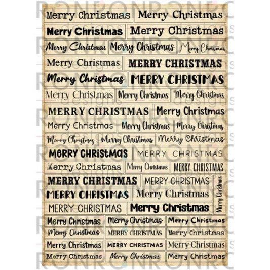 Ronron Designs Autocollants: Merry Christmas - Ivory