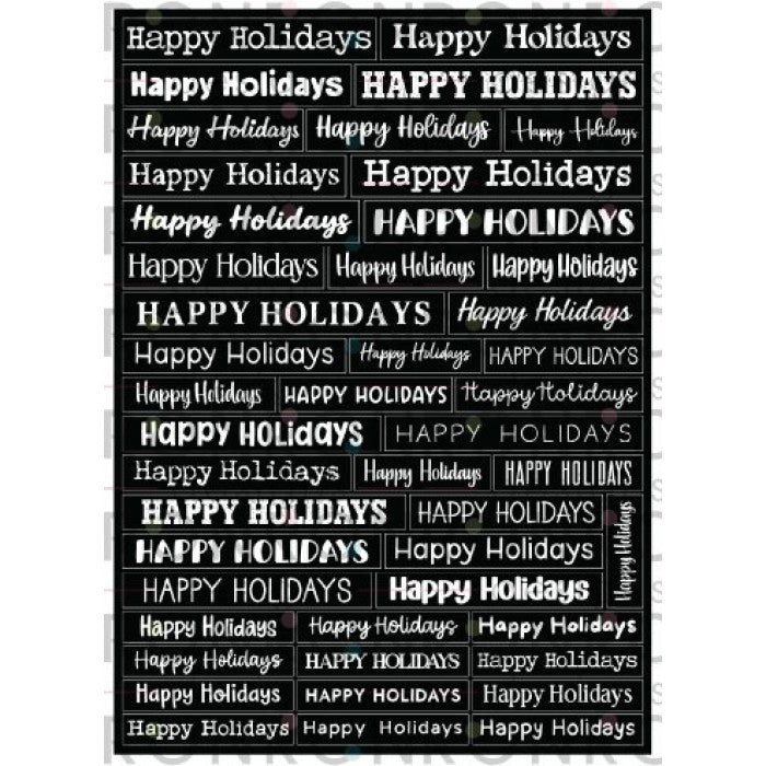 Ronron Designs Autocollants: Happy Holidays - Black